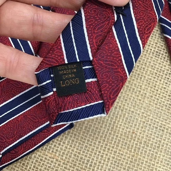 Joseph A. Bank Men’s Reserve Striped 100% Silk Tie NWT - Picture 6 of 6